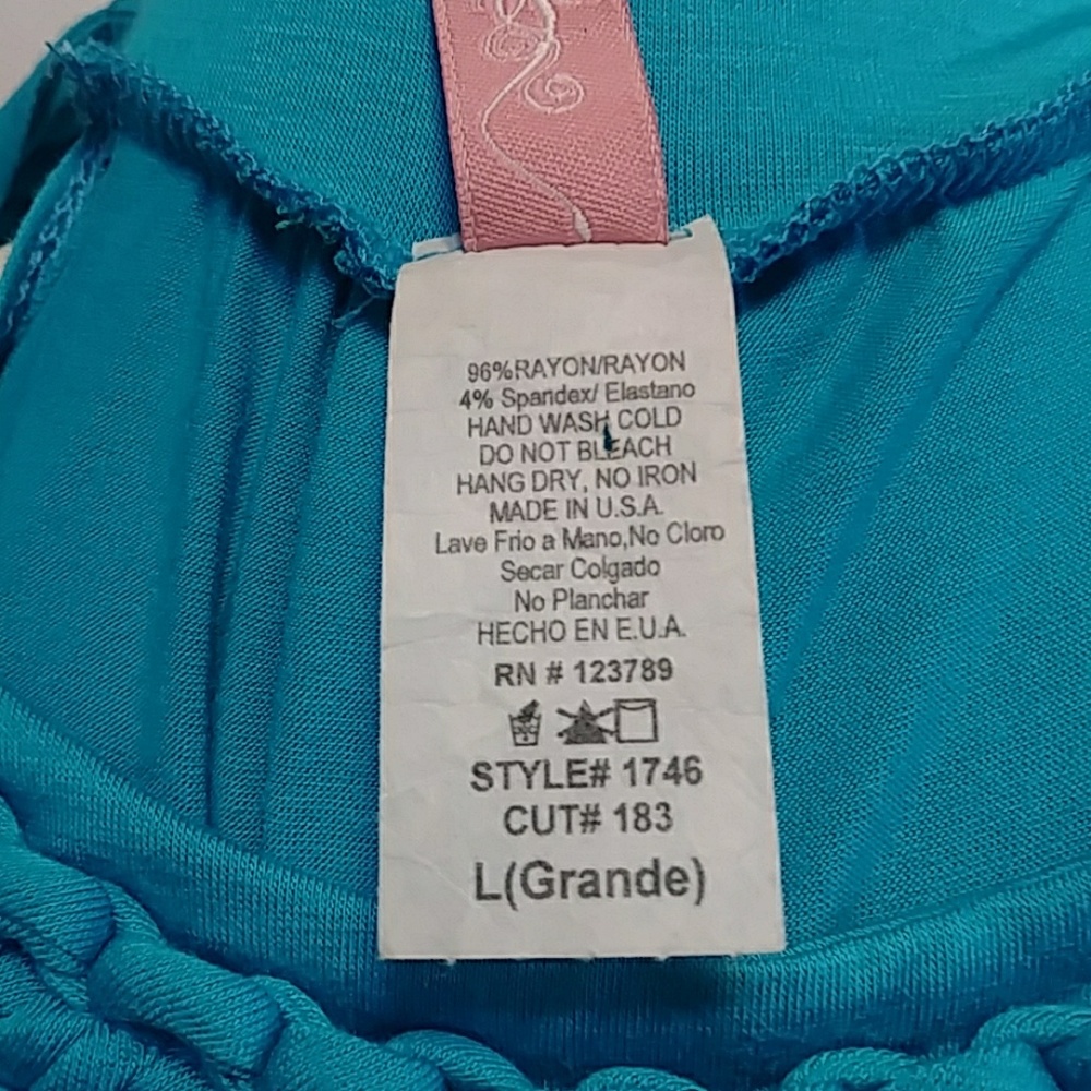 JOLIE TURQUOISE BLUE SHIRT/TOP/TEE. - Size Large - Picture 5 of 5